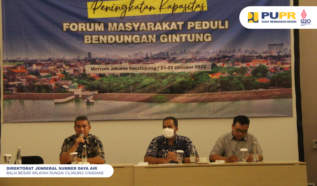 Balai Besar Wilayah Sungai Ciliwung Cisadane melaksanakan kegiatan Peningkatan Kapasitas Forum Komunikasi Masyarakat Peduli Bendungan Gintung