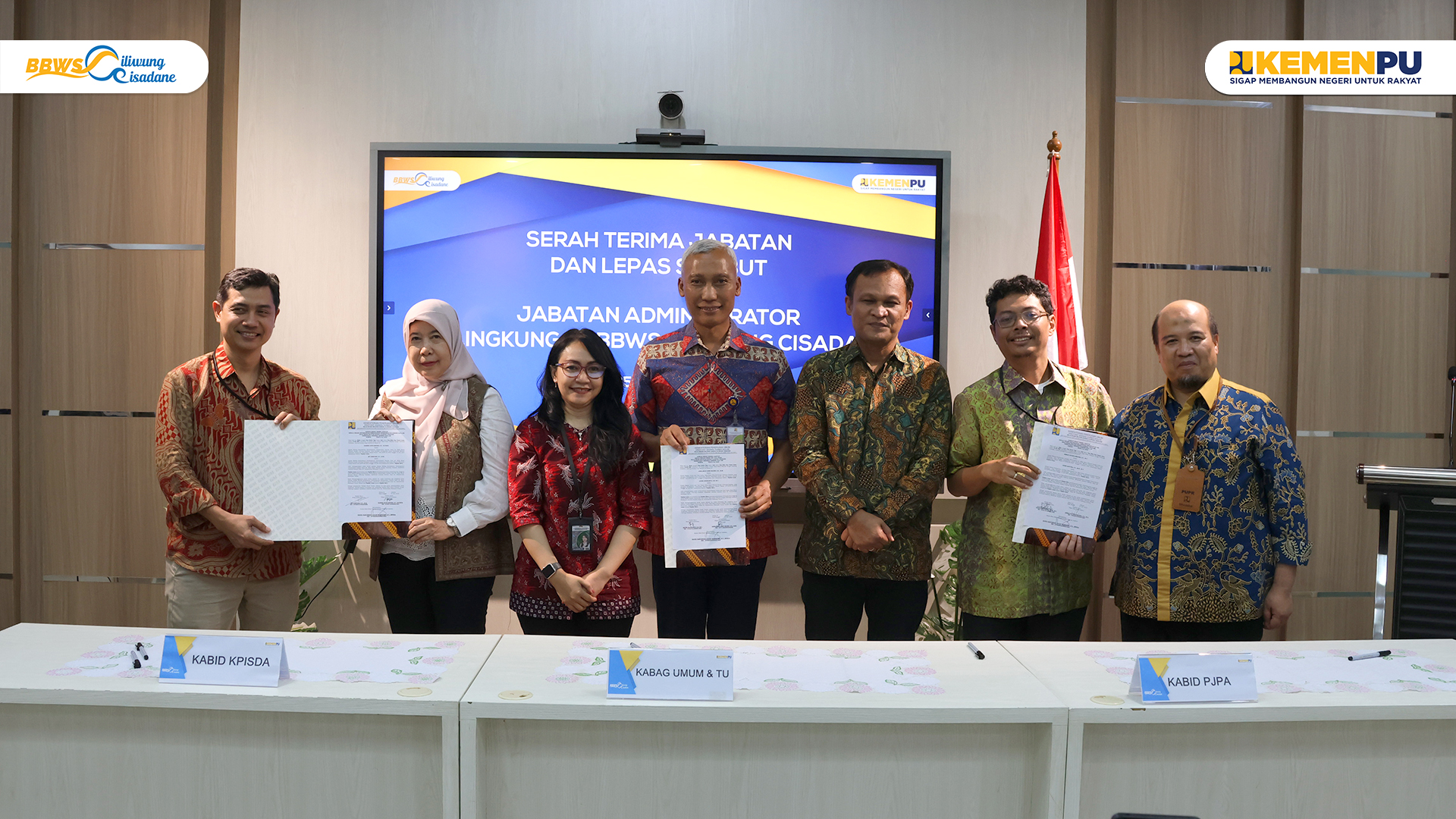 Serah Terima Jabatan Kabalai dan Pejabat Administrator di Lingkungan BBWS Ciliwung Cisadane