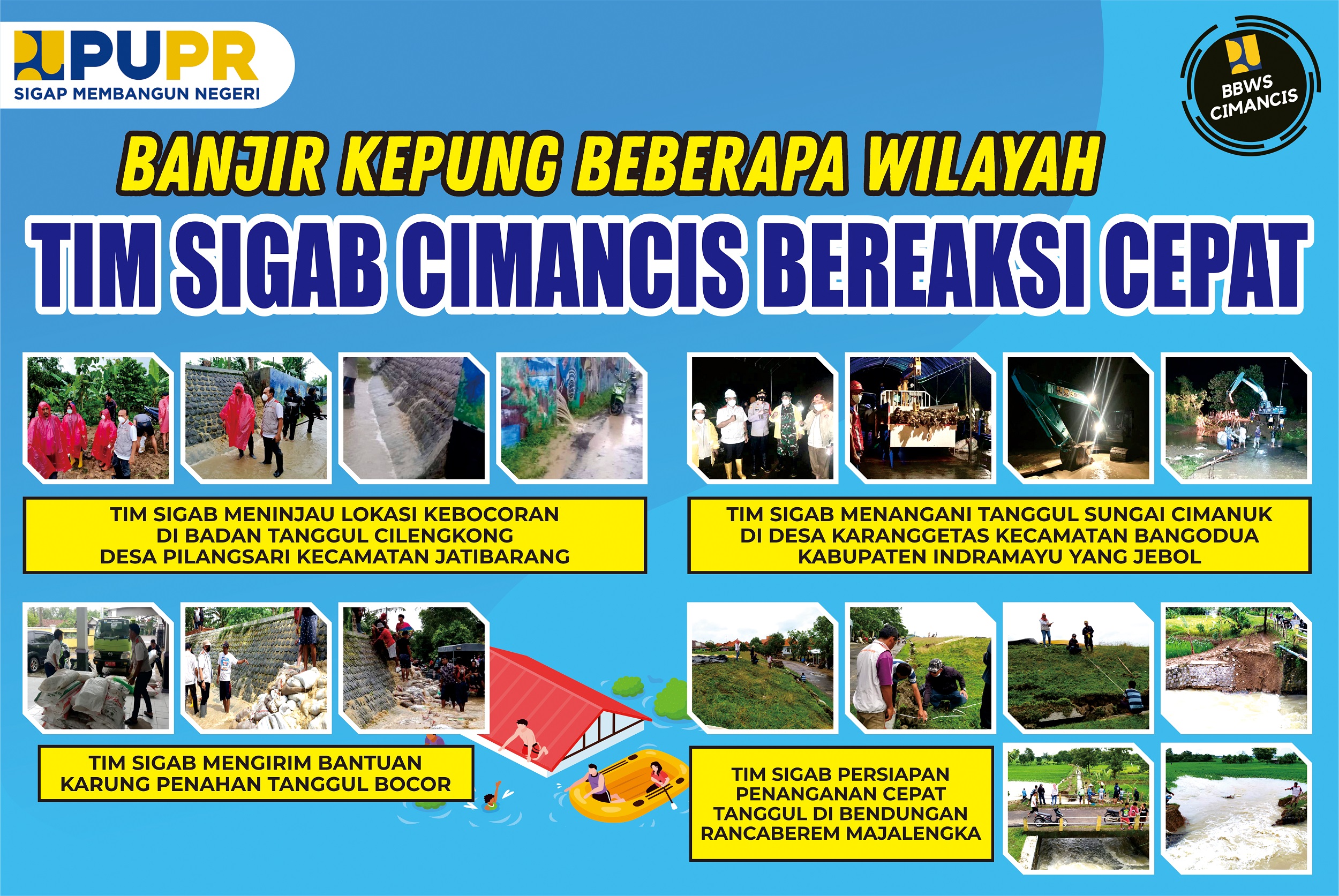 BANJIR KEPUNG BEBERAPA WILAYAH | TIM SIGAB BBWS CIMANCIS BEREAKSI CEPAT