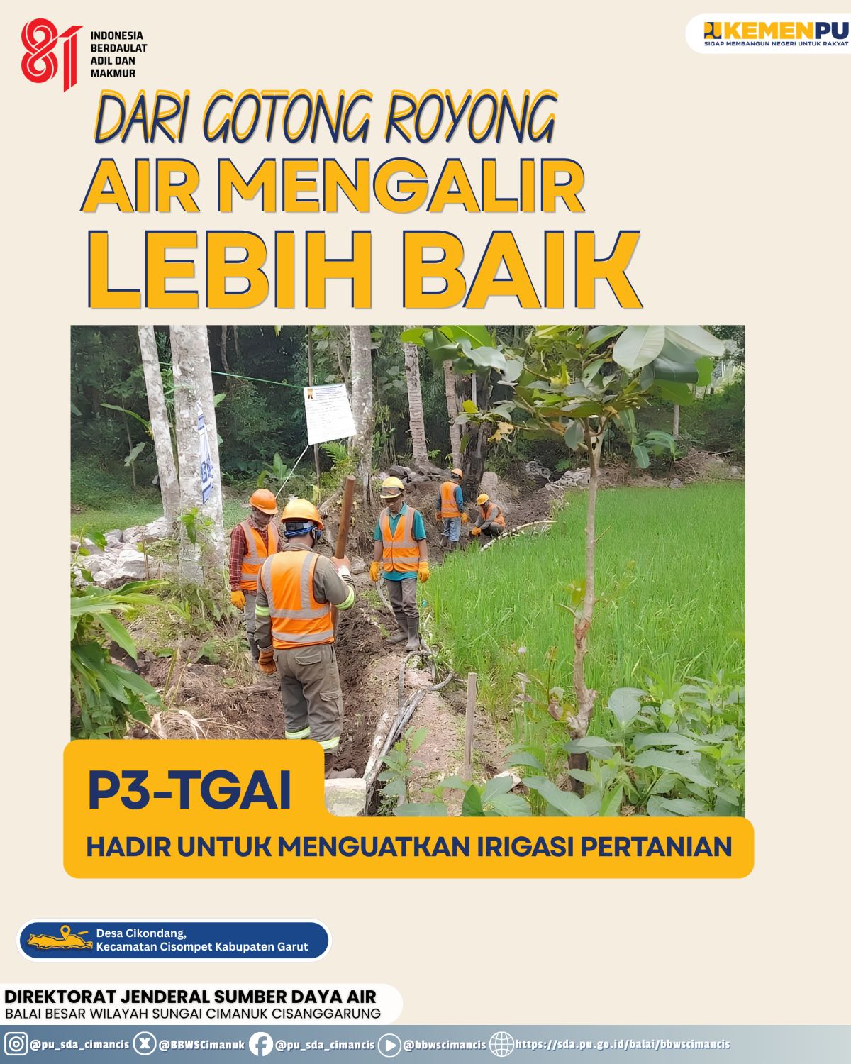 P3-TGAI Dorong Partisipasi Masyarakat dalam Peningkatan Jaringan Irigasi