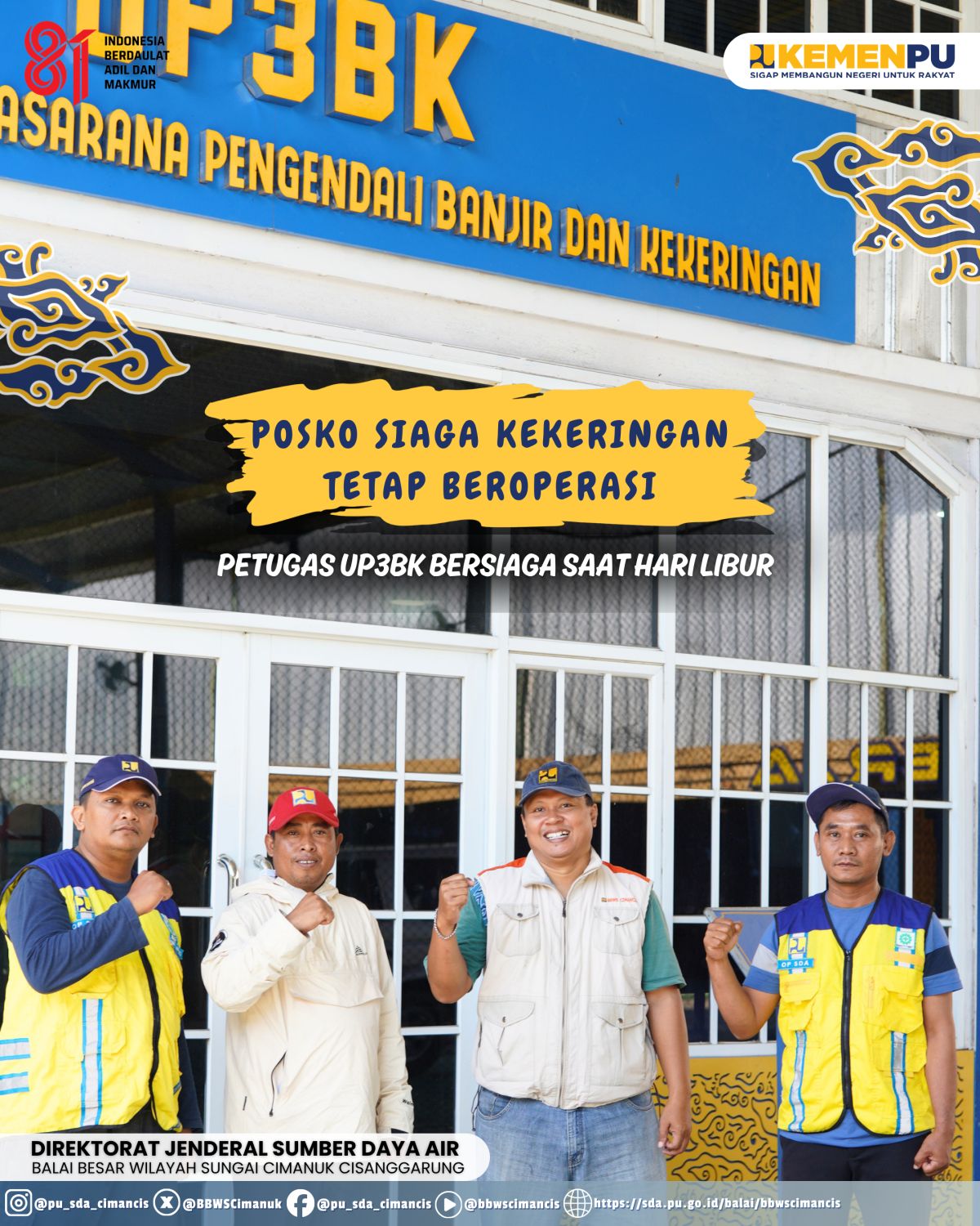 Posko Siaga Kekeringan Beroperasi Setiap Hari untuk Memantau Kondisi Wilayah Kerja BBWS Cimanuk Cisanggarung