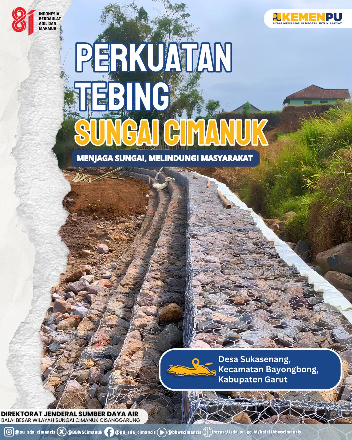 Cerucuk Bambu dengan Metode Bioengineering Perkuat Tebing Sungai Secara Adaptif