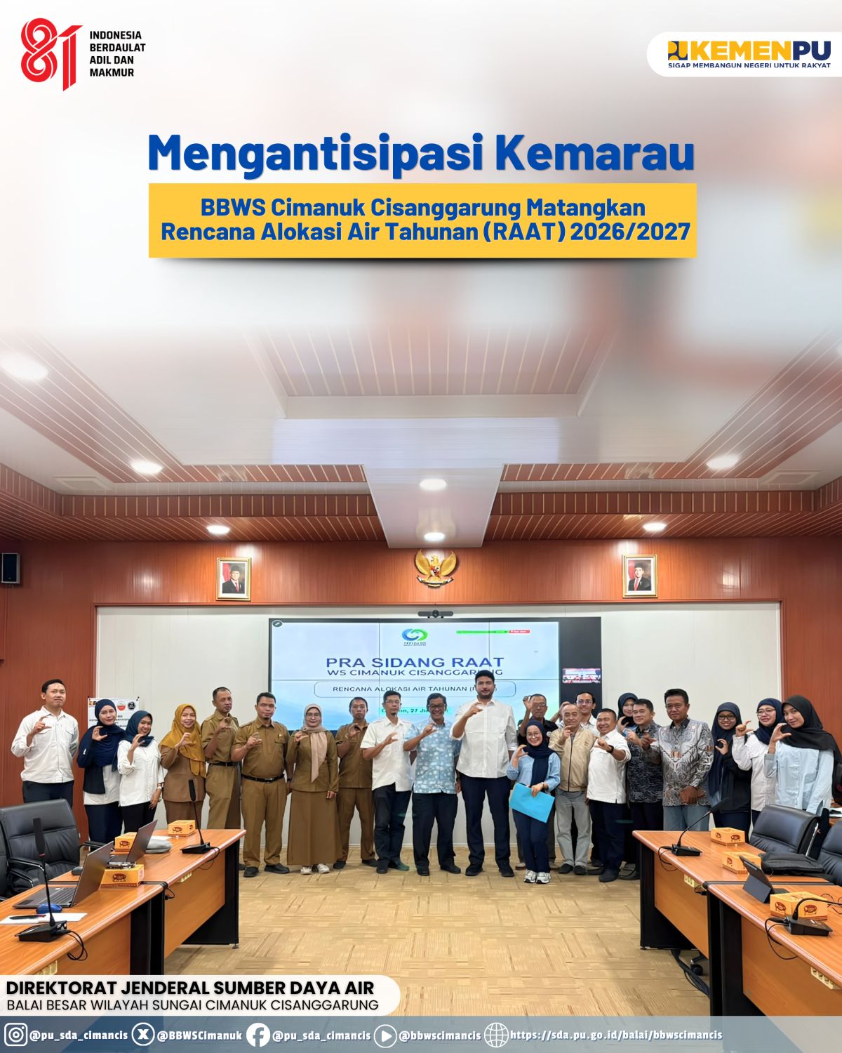 Pra Sidang RAAT TKPSDA Bahas Rencana Alokasi Air Menghadapi Musim Kemarau di Wilayah Sungai Cimanuk Cisanggarung