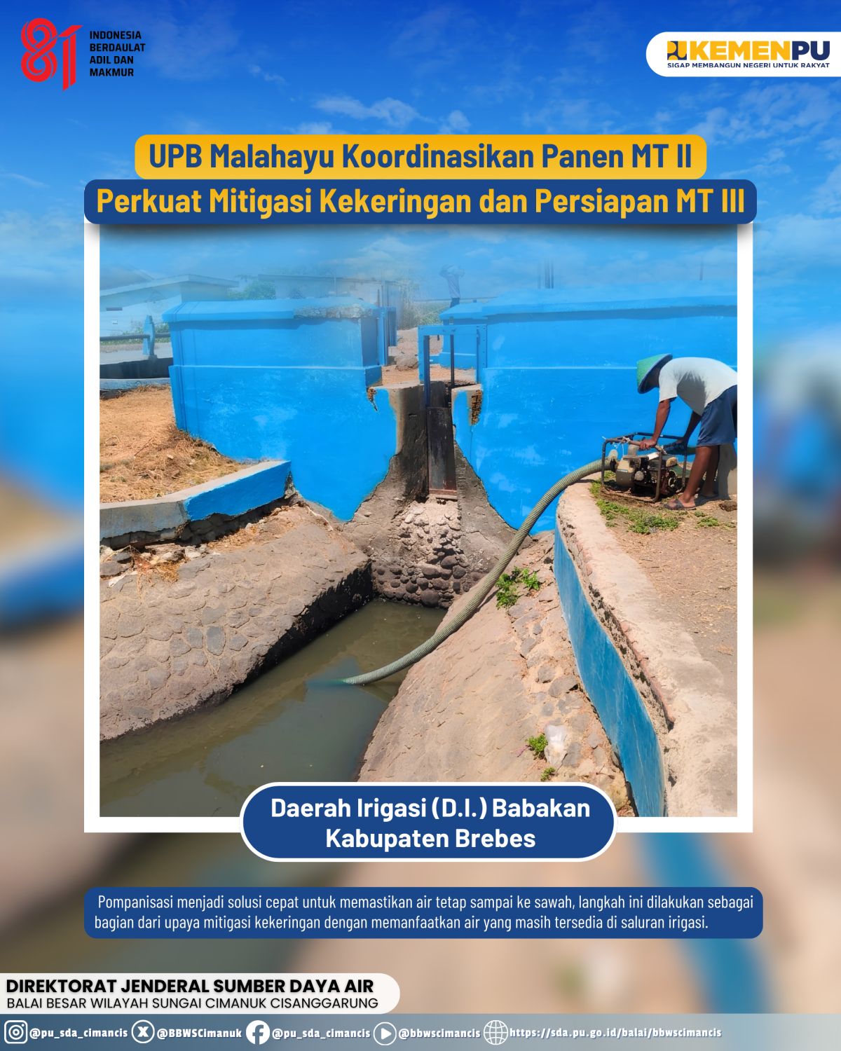 UPB Malahayu Pantau Daerah Irigasi Babakan sebagai Persiapan Memasuki Musim Tanam III
