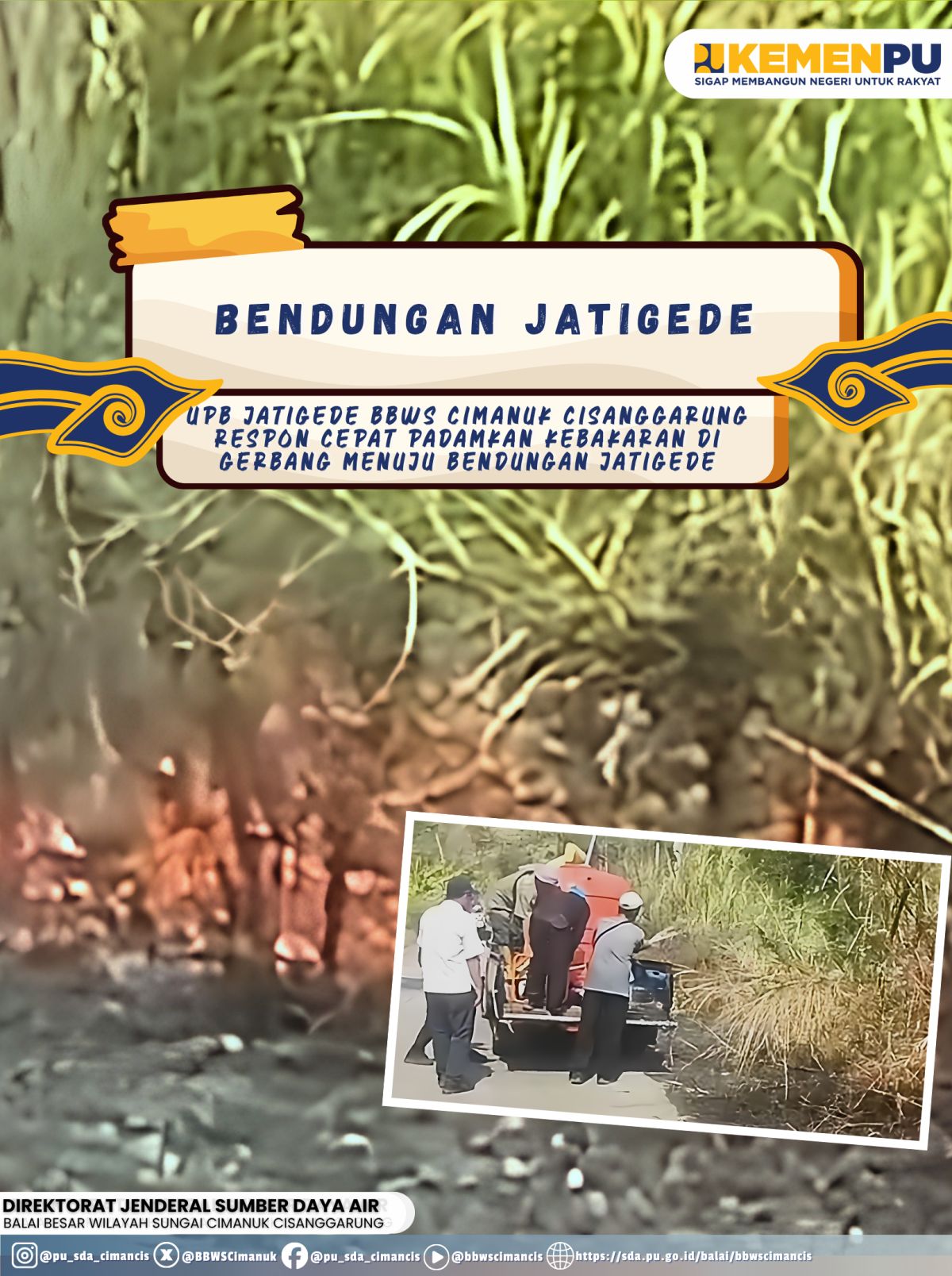 Respons Cepat Petugas UPB Jatigede Tangani Kebakaran