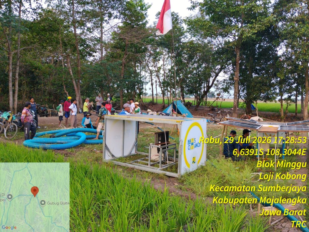 Pompa Alkon Bertenaga Surya Diterapkan untuk Dukung Irigasi di Desa Leuweunghapit