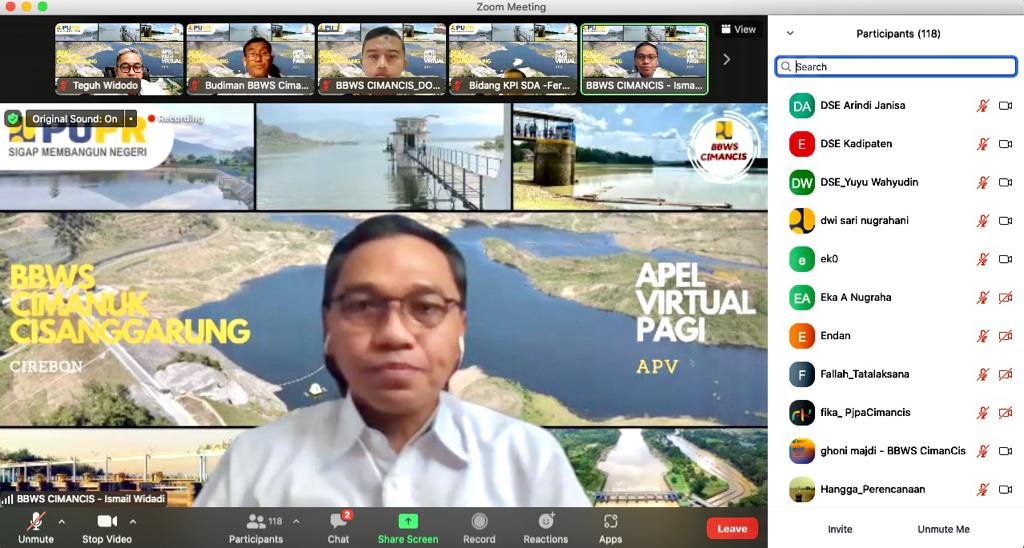 Patuhi Protokol Kesehatan, BBWS Cimanuk Cisanggarung Lakukan Apel Pagi Virtual