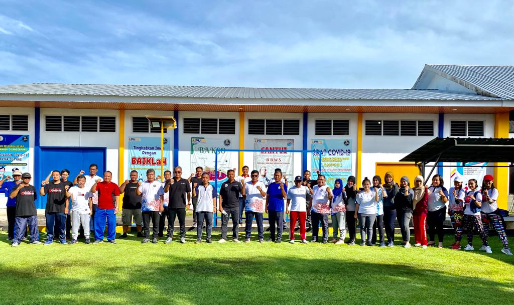 SENAM BERSAMA PERDANA DI TAHUN 2022, USAHA BBWS CIMANUK CISANGGARUNG TINGKATKAN IMUNITAS PARA PEGAWAINYA