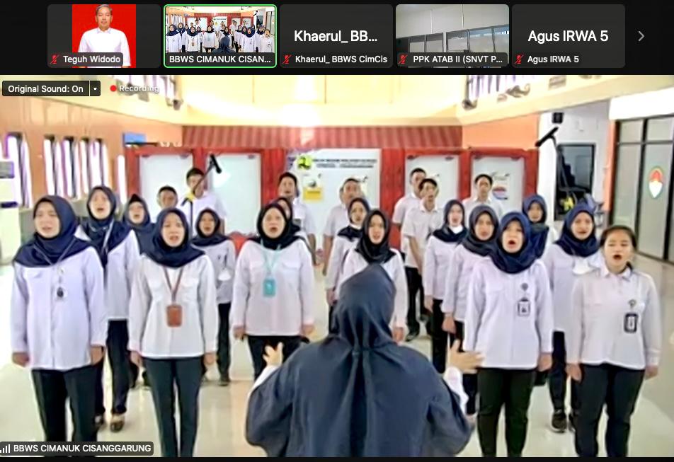 APEL PAGI PEGAWAI VIRTUAL BBWS CIMANUK CISANGGARUNG, PEGAWAI HARUS KOMUNIKATIF & KOORDINATIF, PEMIKIR DAN AKTIF MEMBERIKAN LAPORAN 