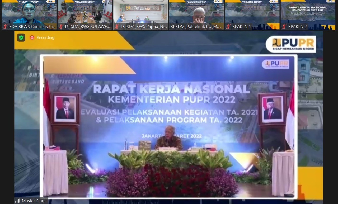 BBWS Cimanuk Cisanggarung Hadiri Kegiatan Rapat Kerja Nasional Kementerian Pekerjaan Umum dan Perumahan Rakyat Tahun 2022 Secara Virtual
