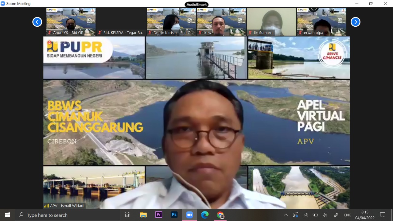 APEL PAGI VIRTUAL BBWS CIMANUK CISANGGARUNG PADA HARI PERTAMA BEKERJA DI BULAN RAMADHAN