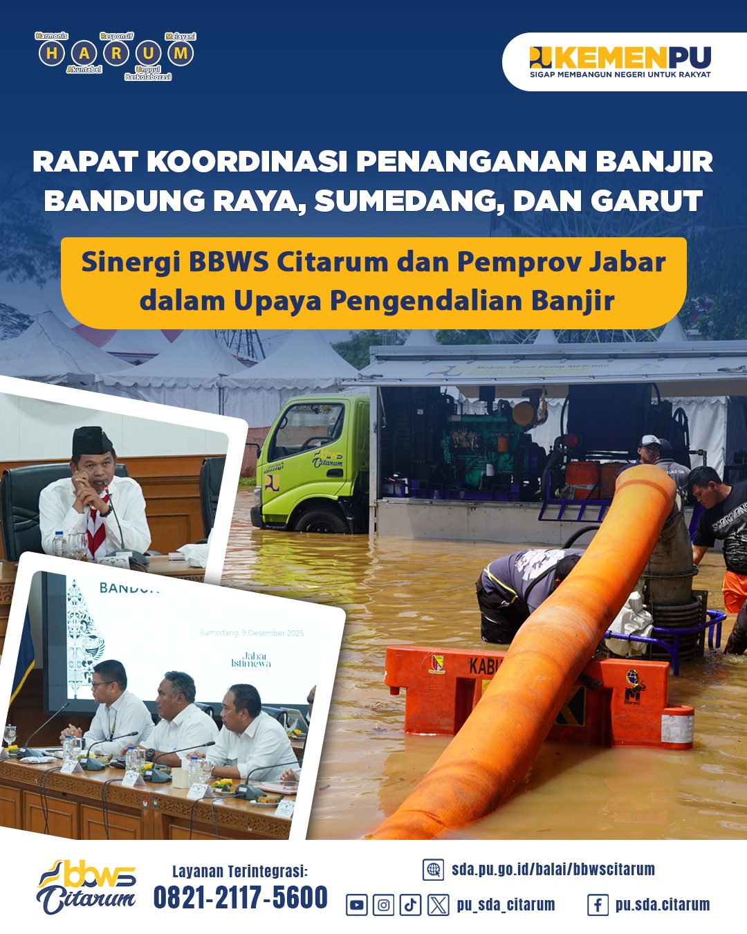 Koordinasi Penanganan Banjir di Wilayah Bandung Raya, Kabupaten Garut, dan Kabupaten Sumedang.