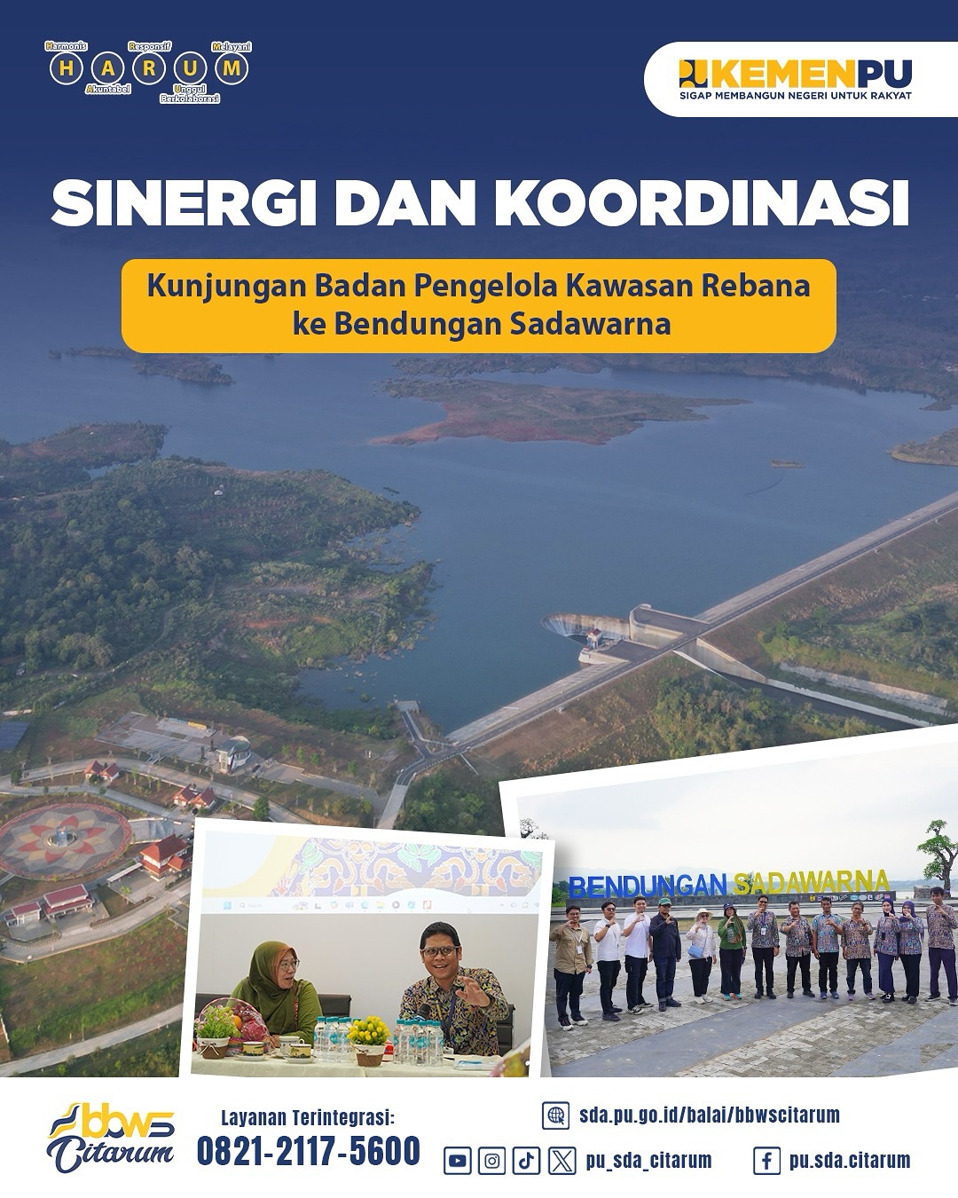 Kunjungan Badan Pengelola Kawasan Rebana di Bendungan Sadawarna