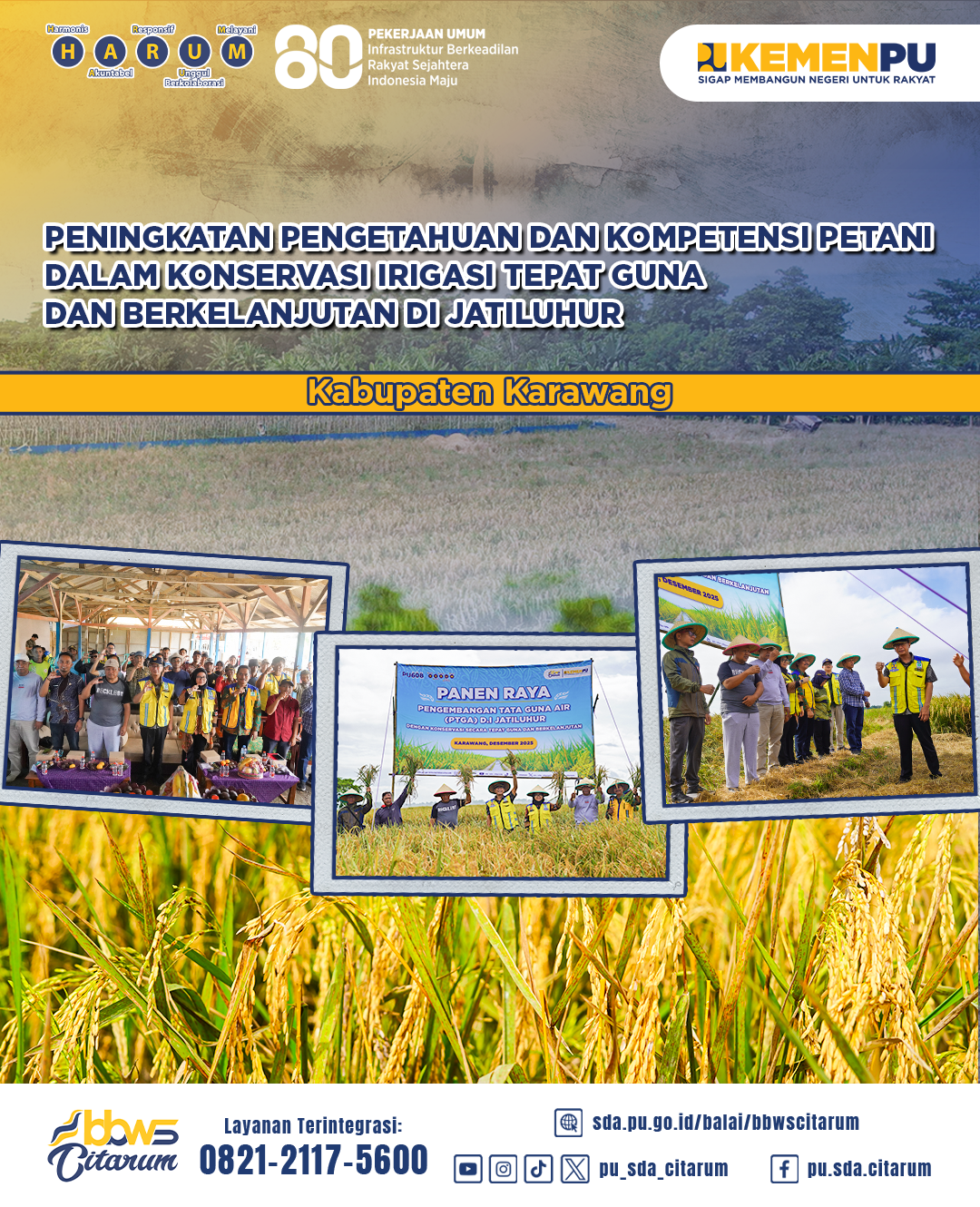 Panen Raya Swadaya PTGA P3A Saluyu III Kabupaten Karawang