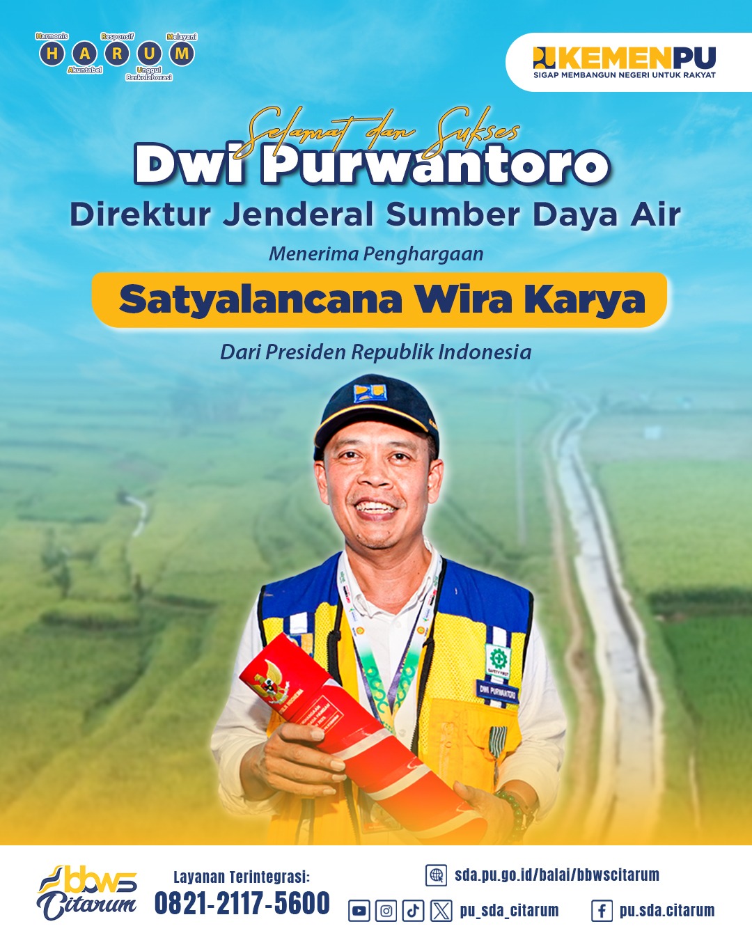 Penganugraha Tanda kehormatan Satyalancana Wira Karya Dirjen SDA