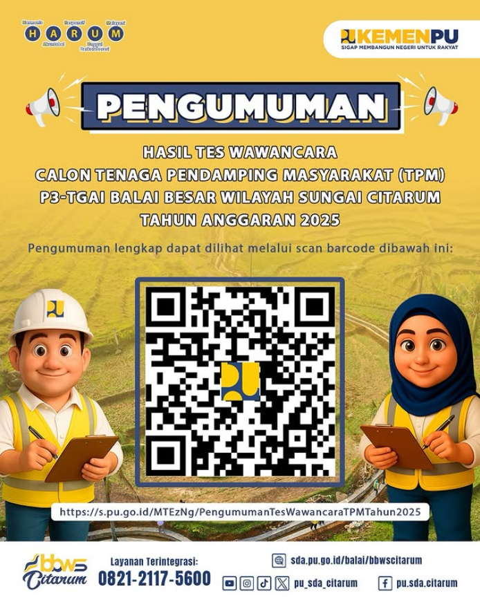 Pengumuman Hasil Tes Wawancara Calon Tenaga Pendamping Masyarakat P3-TGAI