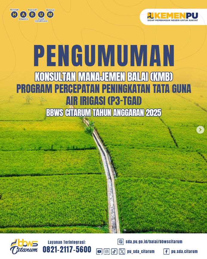 Pengumuman Konsultan Manajemen Balai P3-TGAI