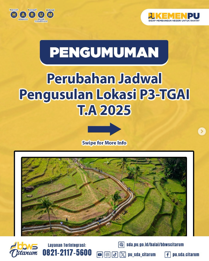 Perubahan Jadwal Pengusulan Lokasi P3-TGAI