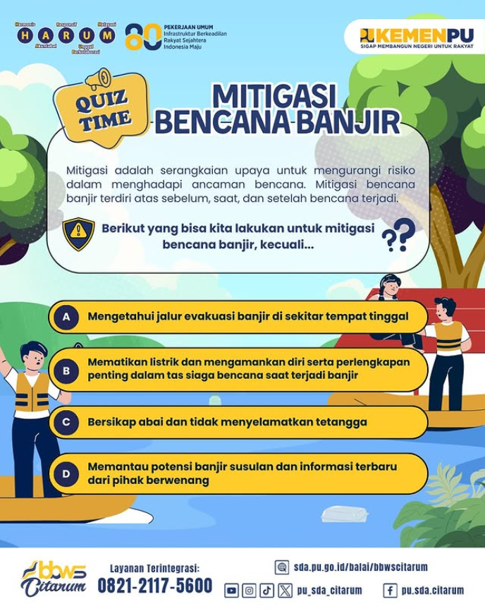QUIZ TIME !!! Mitigasi Bencana Banjir