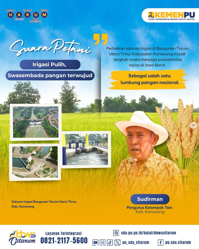 Suara Petani, Irigasi Pulih Swasembada Terwujud