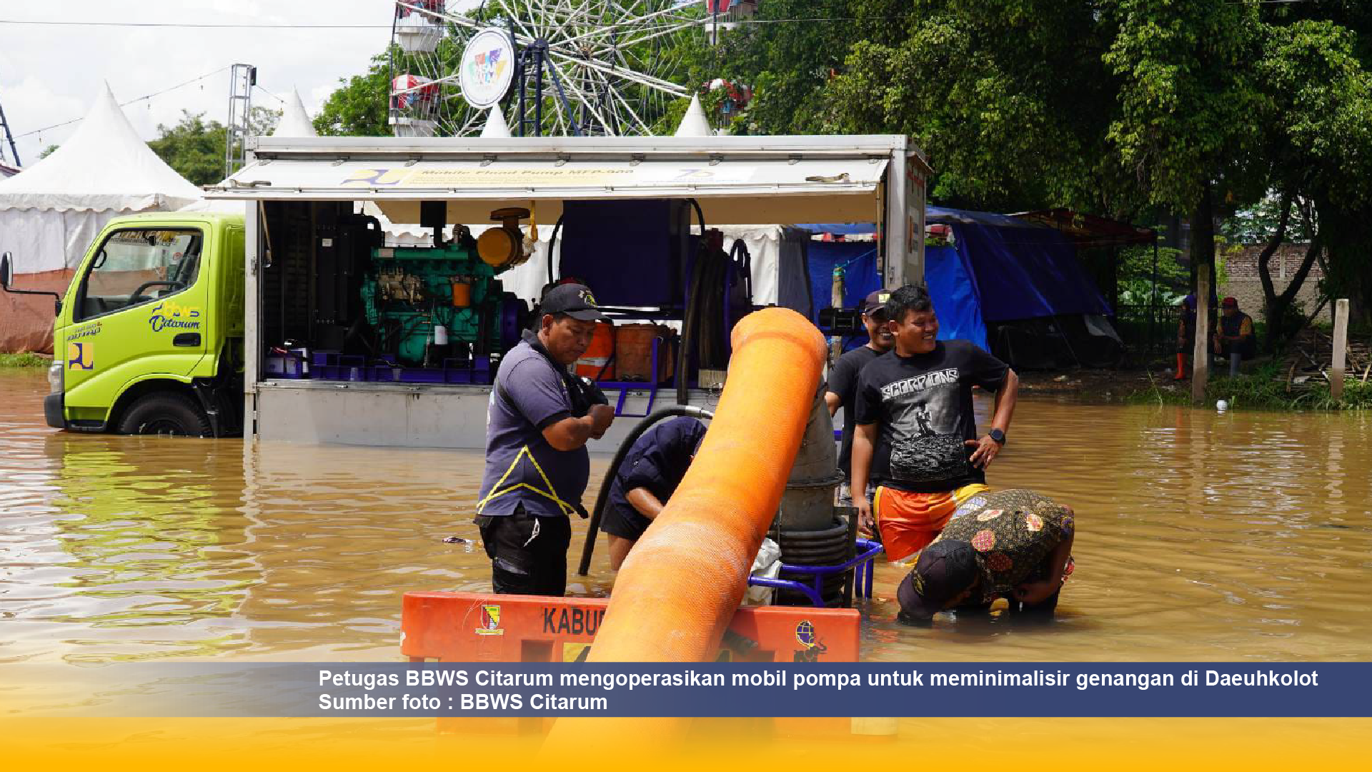 Tindak Lanjut Balai Besar Wilayah Sungai Citarum  Keringkan Genangan di Dayeuhkolot