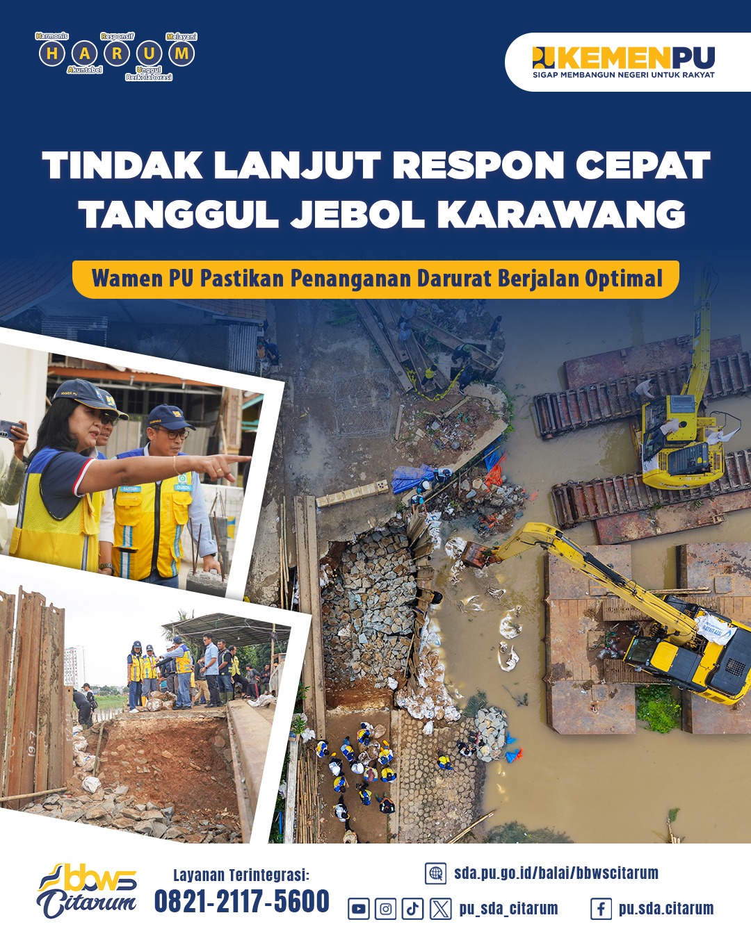 Tindak lanjut penanganan darurat tanggul jebol di Kecamatan Telukjambe Barat