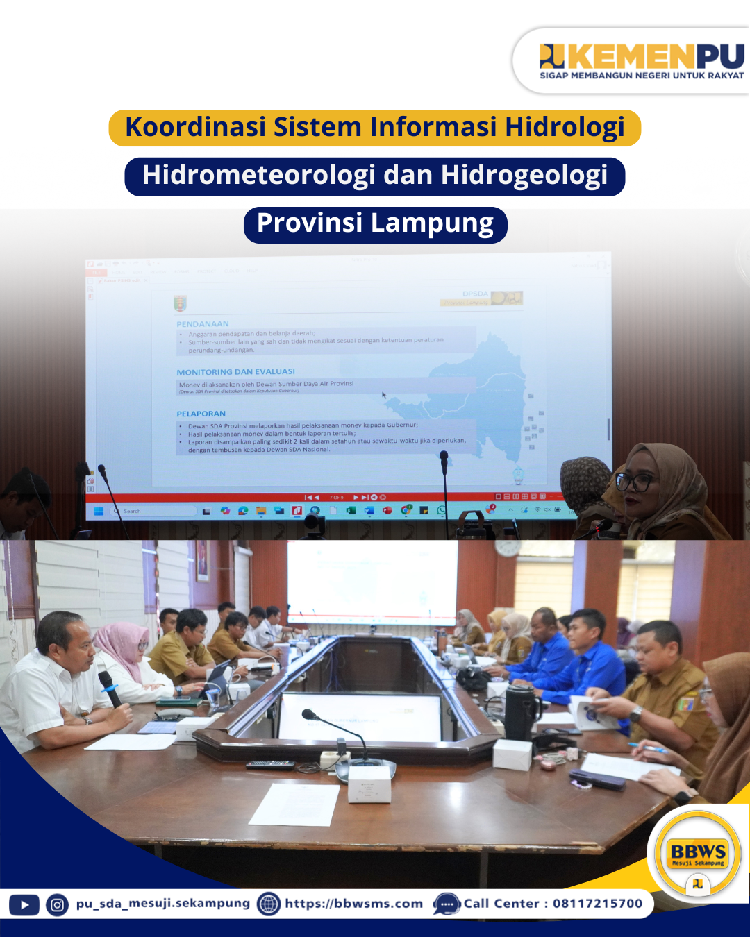 Koordinasi Sistem Informasi Hidrologi Hidrometorologi dan Hidrogeologi Provnsi Lampung