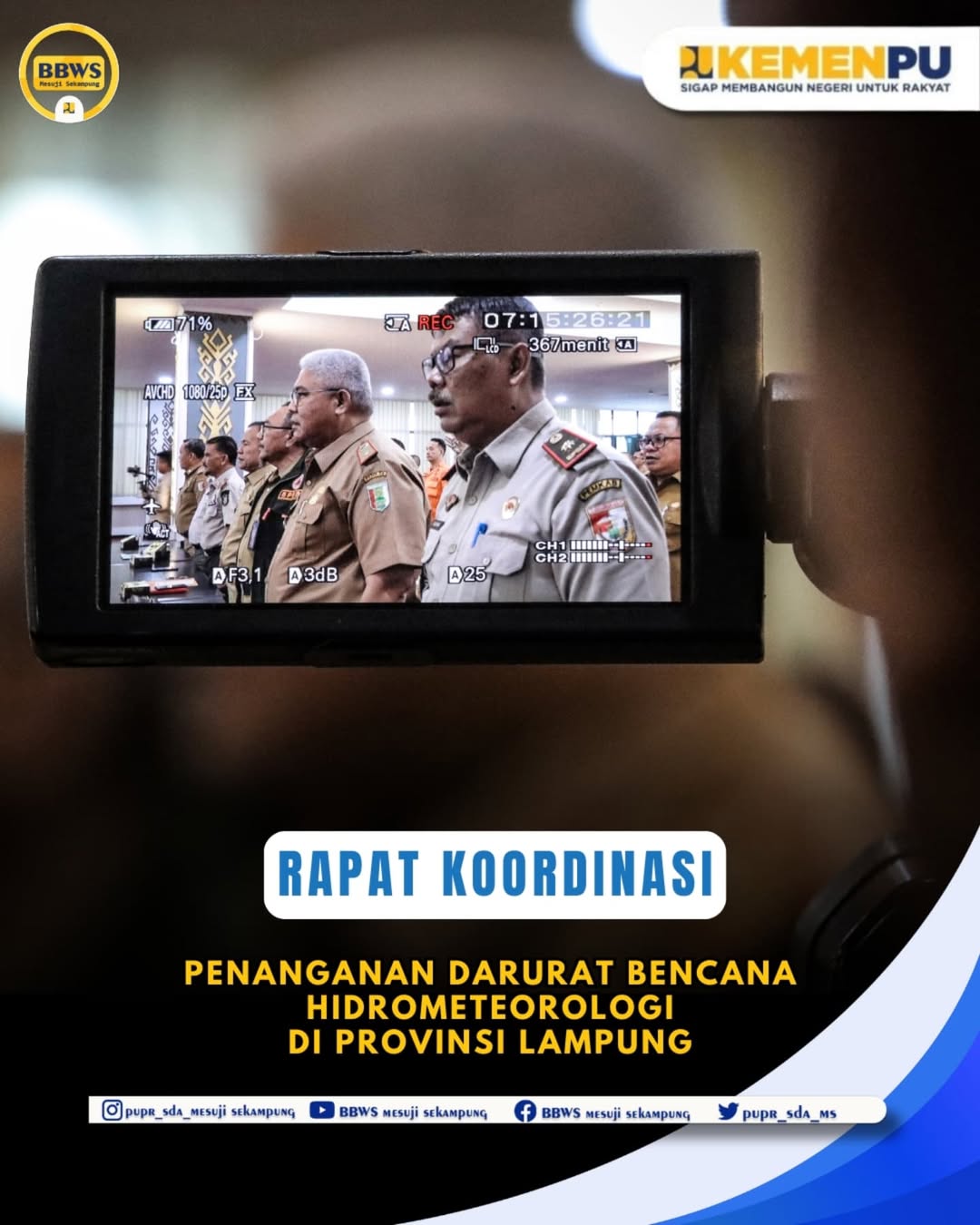 Rapat koordinasi penanganan darurat bencana Hidrometeorologi di Provinsi Lampung