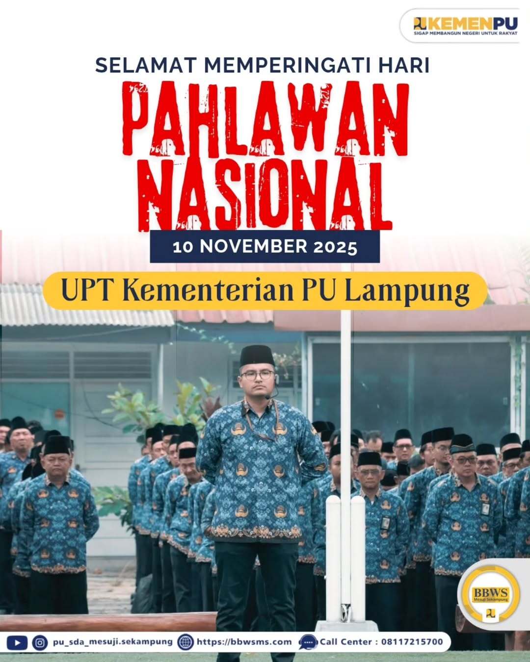 UPT Kementerian PU Lampung Peringati Hari Pahlawan 2025
