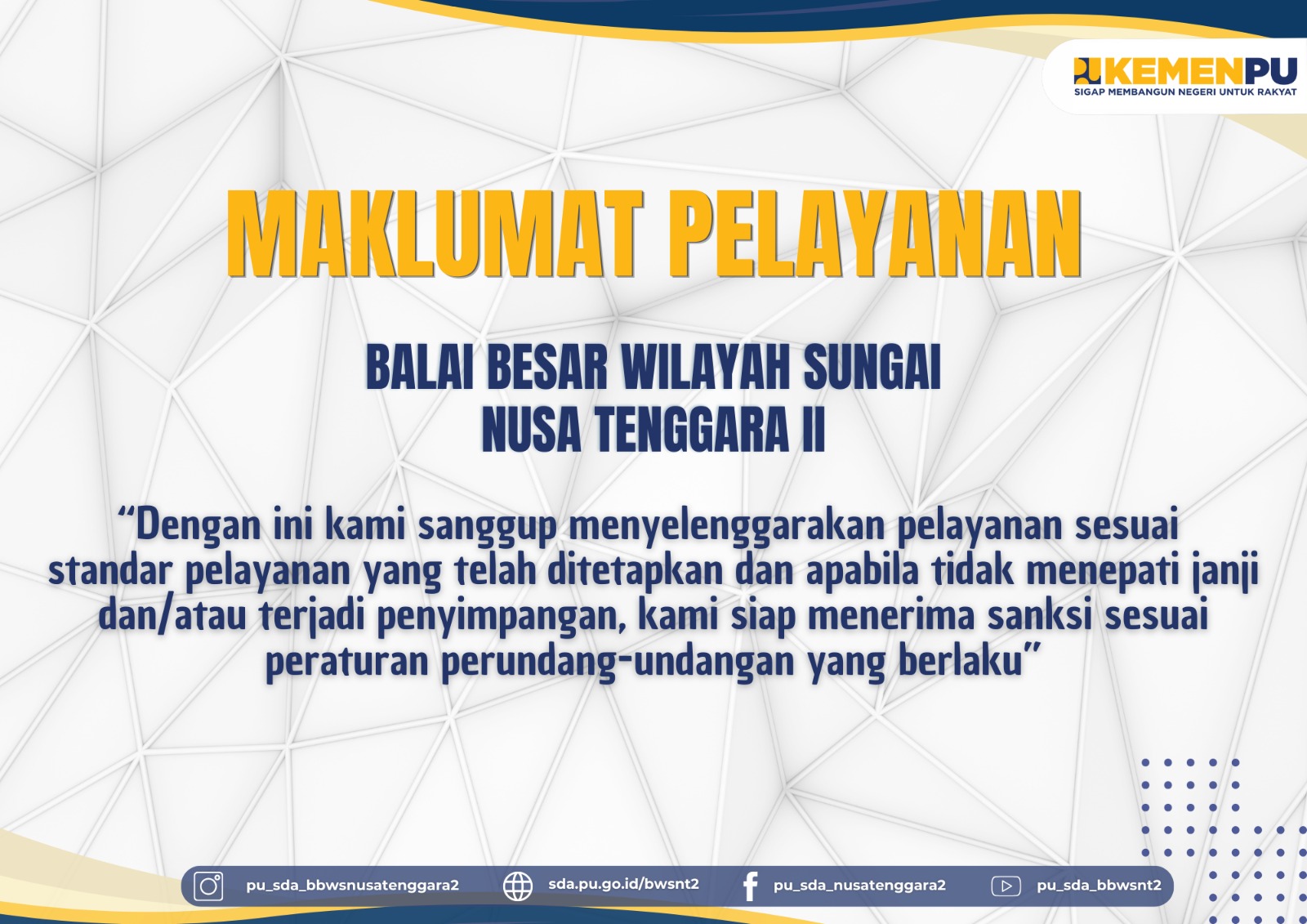 Maklumat Pelayanan BBWS Nusa Tenggara II