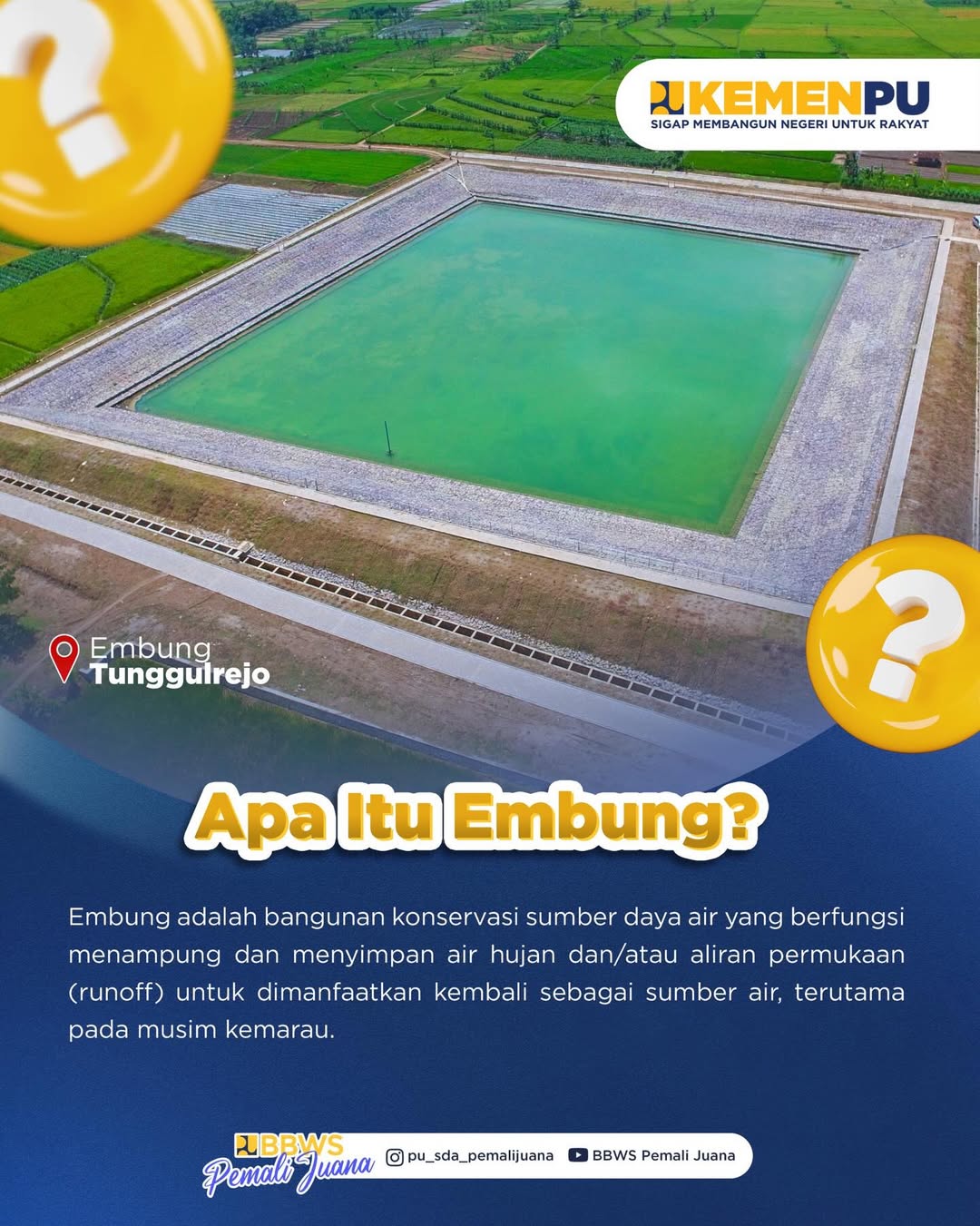 Peran Penting Embung Saat Musim Hujan dan Kemarau