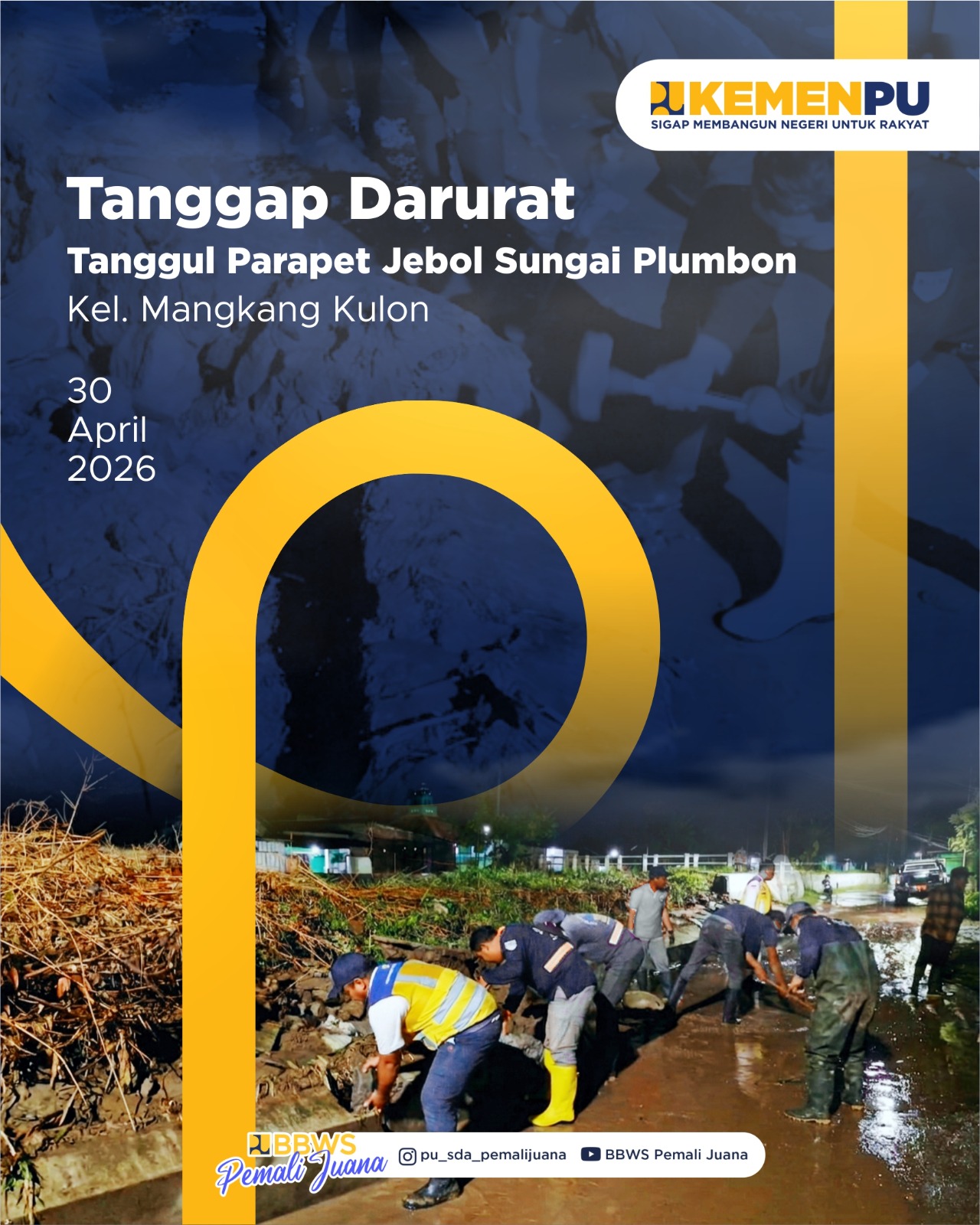 Tanggap Darurat Tanggul Parapet Sungai Plumbon