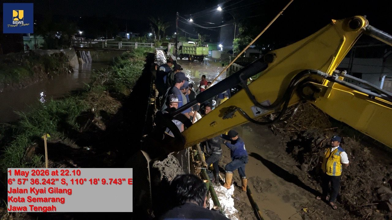 Tanggul Tertutup Penanganan Berlanjut - Penanganan Darurat Tanggul Parapet Jebol Sungai Plumbon, Kel. Mangkang Kulon