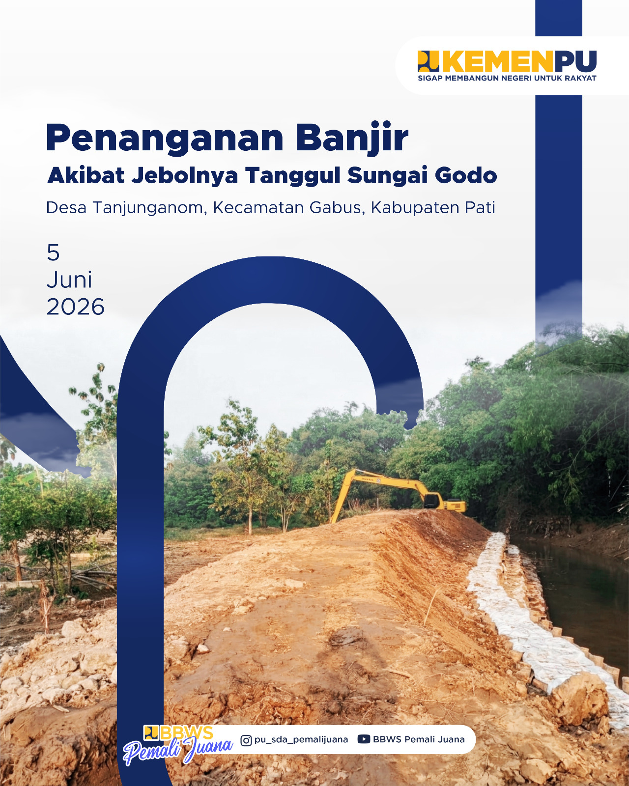 Penanganan Banjir Akibat Jebolnya Tanggul Sungai Godo