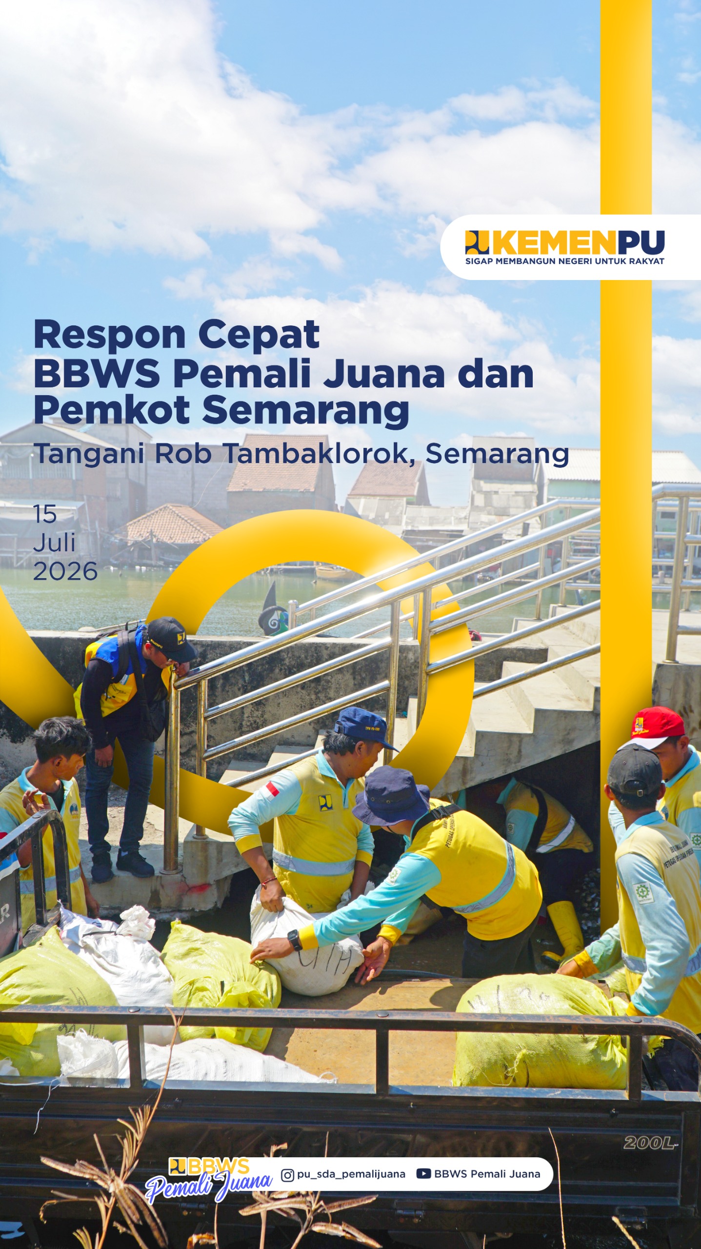 Respon Cepat BBWS Pemali Juana dan Pemkot Semarang Tangani Rob Tambaklorok Semarang