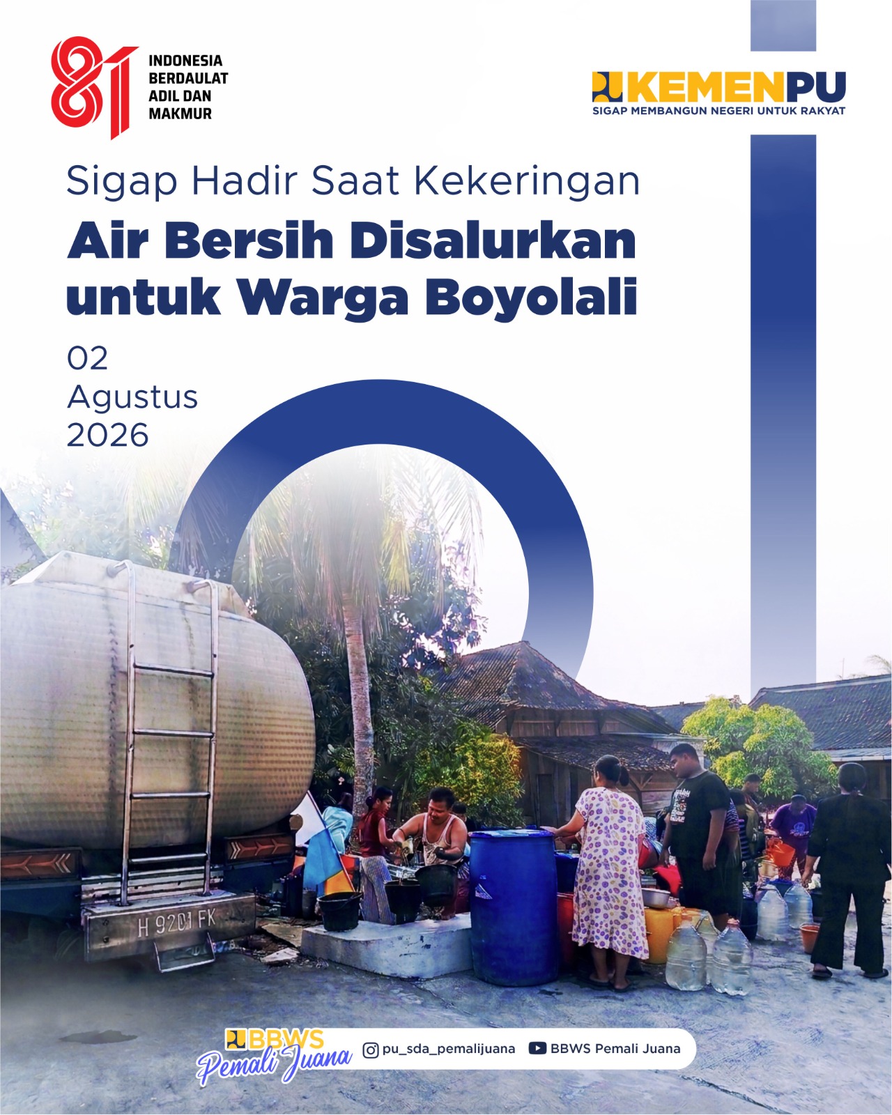 Sigap HAdir Saat Kekeringan -  Bersih Disalurkan Untuk Warga Boyolali