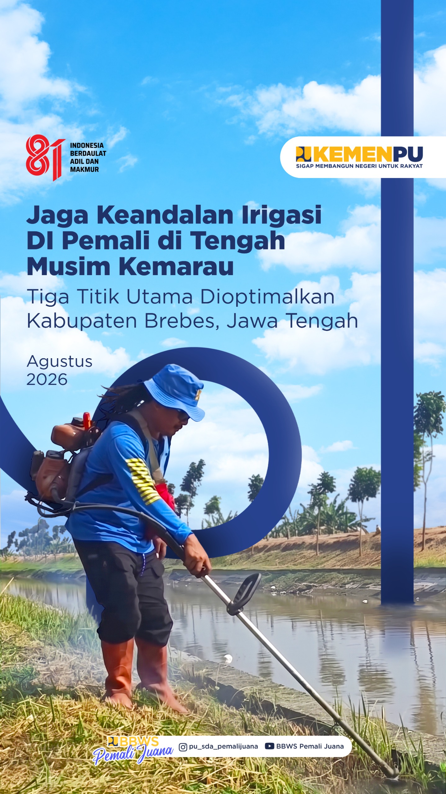 Jaga Keandalan Irigasi D.I Pememali di Tengah Musim Kemarau