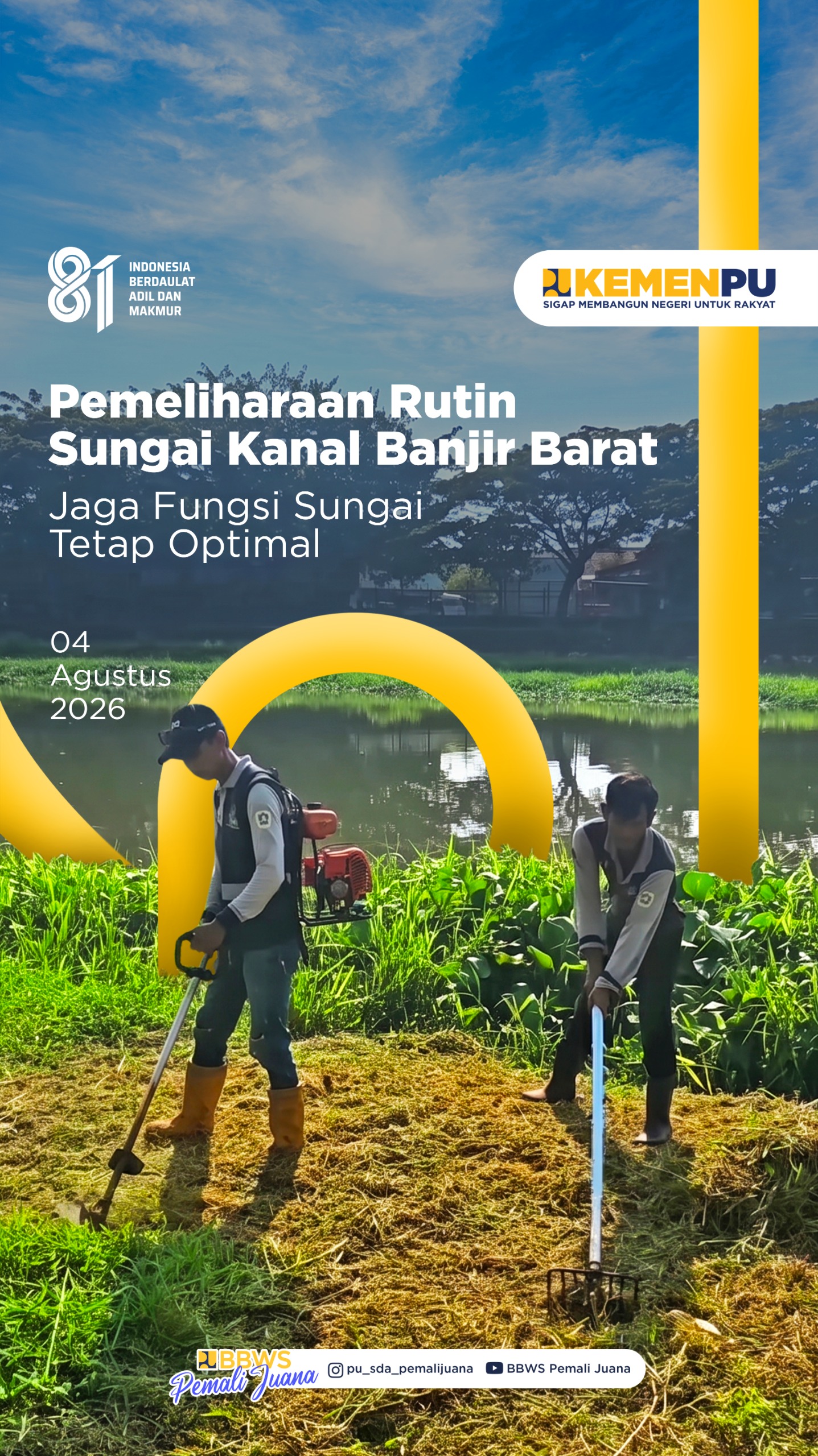 Pemeliharaan Rutin Sungai Kanal Banjir Barat