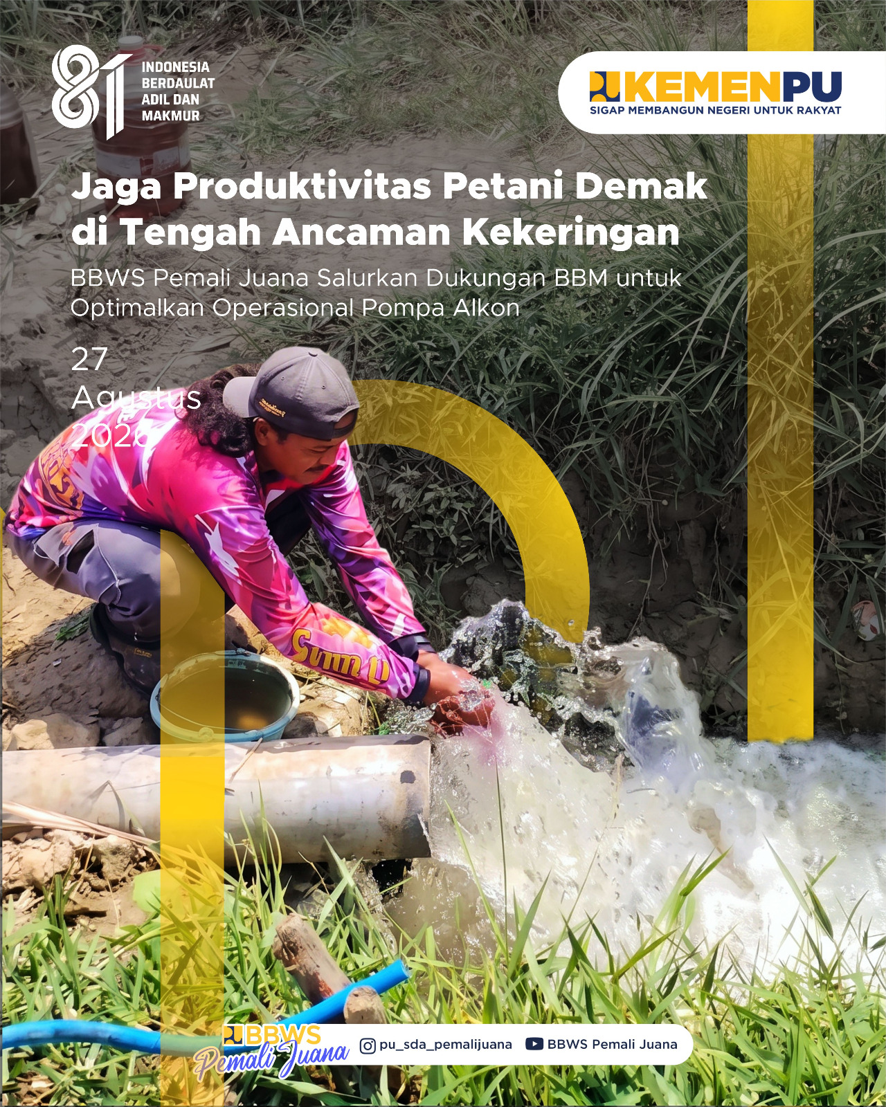 Jaga Pruduktivitas Petani Demak di Tengah Ancaman Kekeringan 