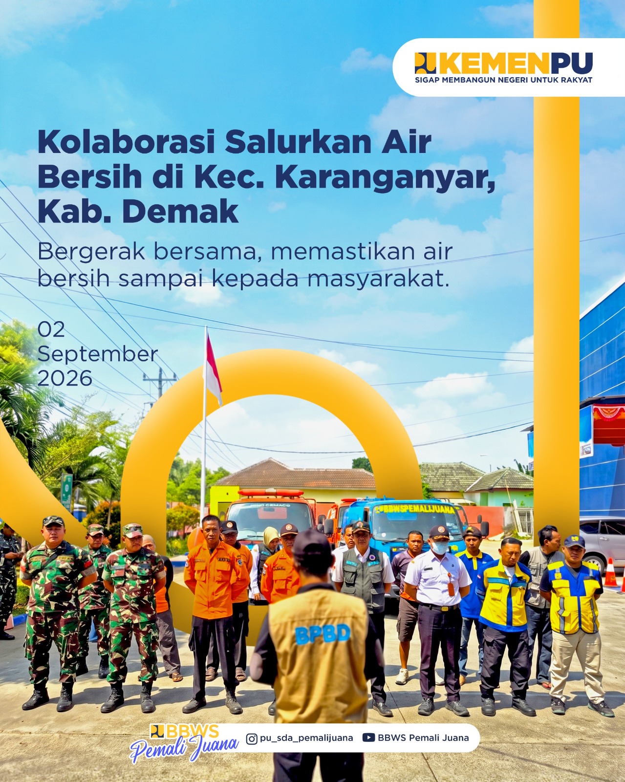 Kolaborasi Salurkan Air Bersih di Kec. Karanganyar Kab. Demak