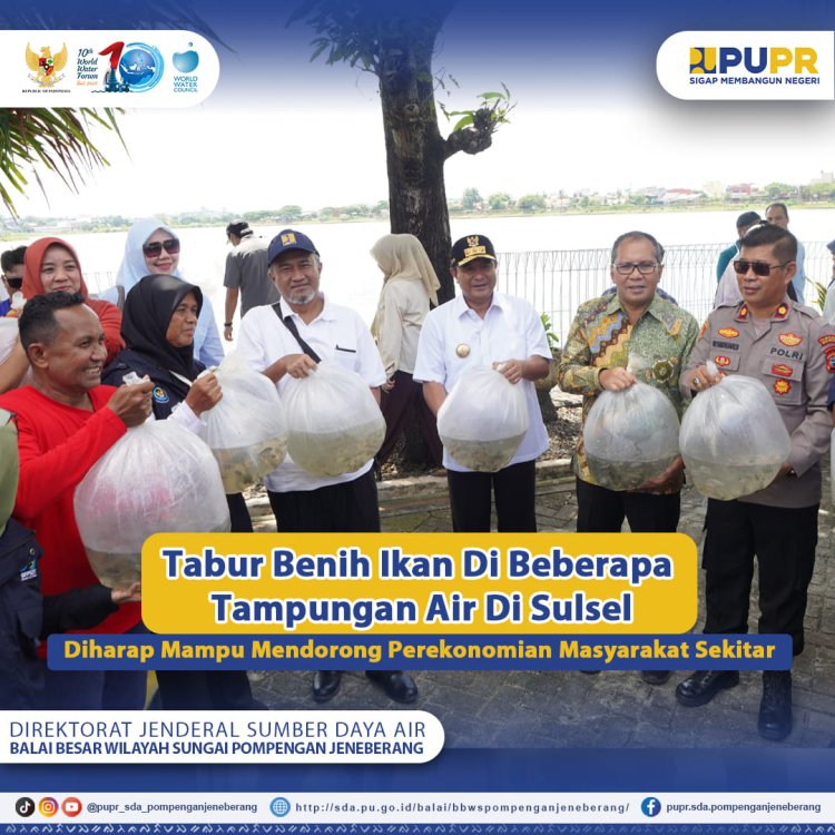 Tabur Benih Ikan Pada Beberapa Tampungan Air Di Sulsel, Diharap Mampu Mendorong Perekonomian Masyarakat Sekitar