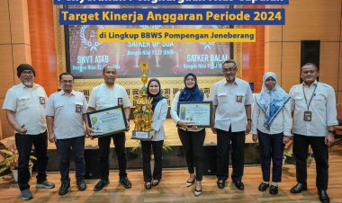 Penyerahan Penghargaan Atas Capaian Target Kinerja Anggaran Periode 2024 di BBWS Pompengan Jeneberang.