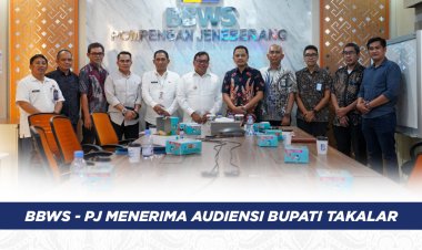 BBWS Pompengan Jeneberang menerima Audiensi Bupati Takalar Bahas Pengembangan Bendungan Pamukkulu.