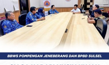 BBWS Pompengan Jeneberang dan BPBD Sulsel Siaga Hadapi Musim Hujan 2025–2026