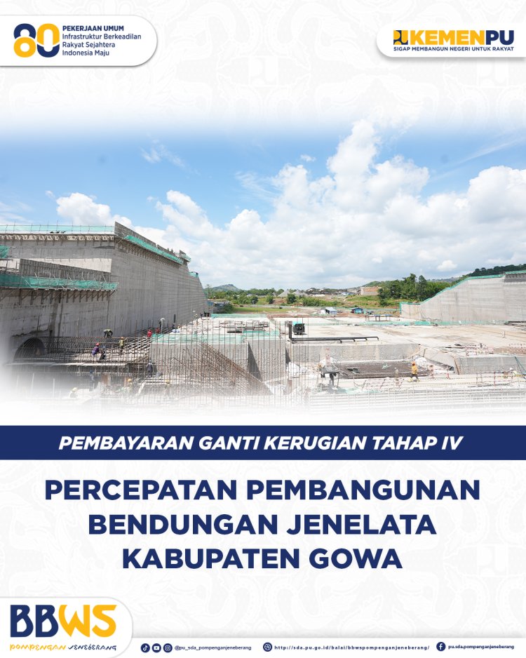 Pembayaran Ganti Kerugian Tahap IV, Percepatan Pembangunan Bendungan Jenelata Kabupaten Gowa