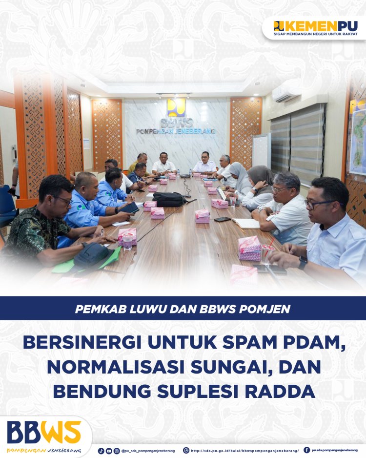 Pemkab Luwu dan BBWS Pomjen Bersinergi untuk SPAM PDAM, Sungai, dan Bendung Suplesi Radda