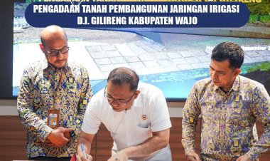 Penyerahan Hasil Pengadaan Tanah Pembangunan Jaringan Irigasi D.I. Gilireng Kabupaten Wajo