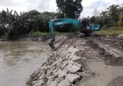 Dokumentasi Pekerjaan Perkuatan Tebing Sungai Kalaena Lokasi Purwosari Progres100%