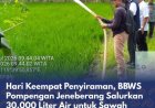 Hari Keempat Penyiraman, BBWS Pompengan Jeneberang Salurkan 30.000 Liter Air untuk Sawah Terdampak Kekeringan di Pinrang