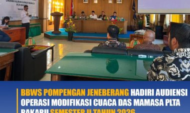BBWS Pompengan Jeneberang Hadiri Audiensi Operasi Modifikasi Cuaca DAS Mamasa PLTA Bakaru Semester II Tahun 2026